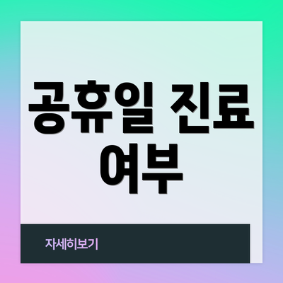 공휴일 진료 여부