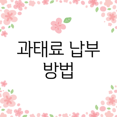 과태료 납부 방법