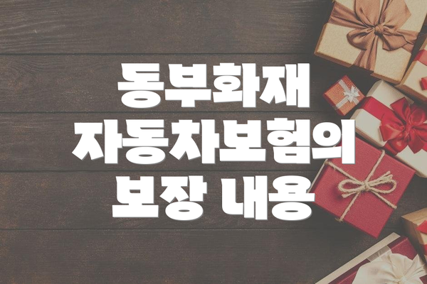 동부화재 자동차보험의 보장 내용