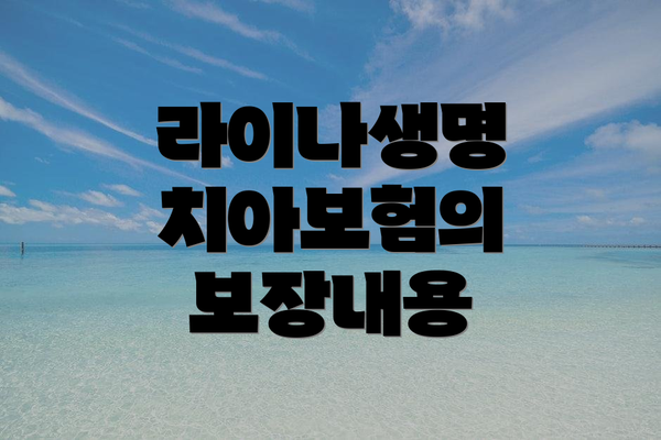 라이나생명 치아보험의 보장내용