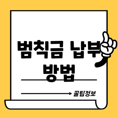 범칙금 납부 방법
