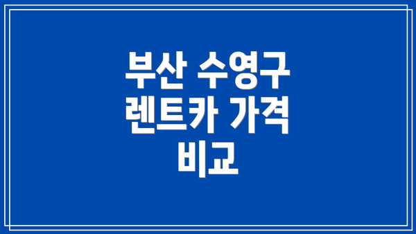 부산 수영구 렌트카 가격 비교