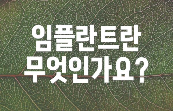 임플란트란 무엇인가요?