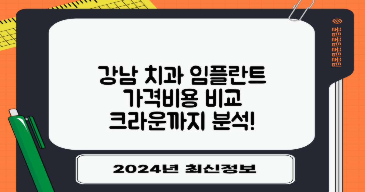 강남 서울치과병원 임플란트 가격 상세 분석 및 크라운 비용 비교