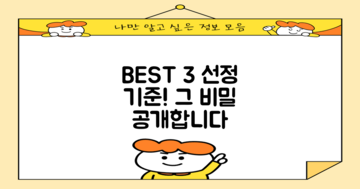 BEST 3, 어떤 기준으로 뽑았나?